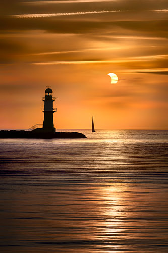 Zonsverduistering in Warnemünde