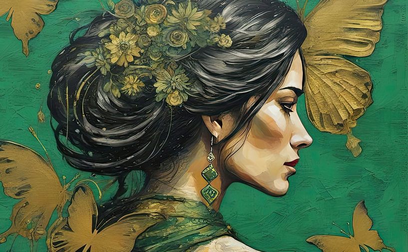 Butterflies and flowers No. 77.27 by Eye catching paintings