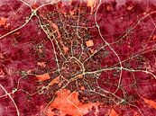 Kaart van Erfurt in de stijl 'Amber Autumn' van Maporia thumbnail