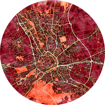 Kaart van Erfurt in de stijl 'Amber Autumn' van Maporia