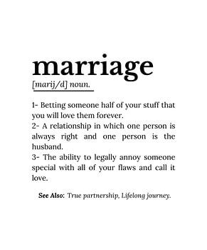 Witzige Ehe Definition Typografie Zitat