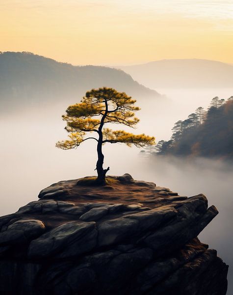 Zonsopgang in de bergen van fernlichtsicht