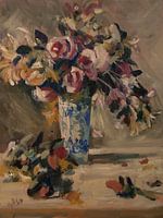 Nature morte d'un vase avec des fleurs
