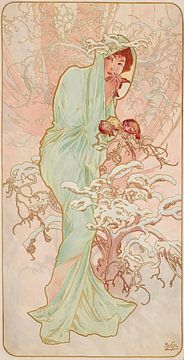 Les Saisons 1 (1896) door Alphonse Mucha van Peter Balan