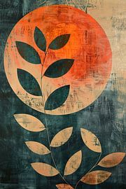 Blätter und Kreise | Orange Kreise