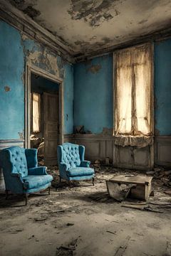 Verlaten kamer met 2 stoelen van Bernhard Karssies