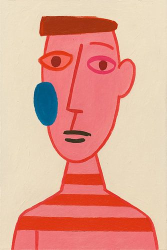 Abstract portret – modern gezicht in felle kleuren