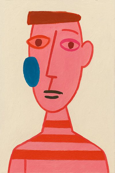 Abstract portrait - modern face in bright colours by Kleurenrijk