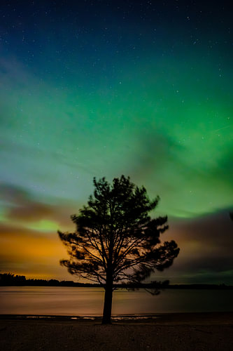 Le ciel peint par les aurores boréales
