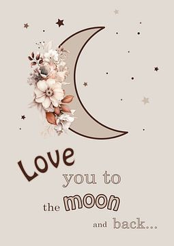 Bohemian quote: To the moon - Art for kids by Design by Pien