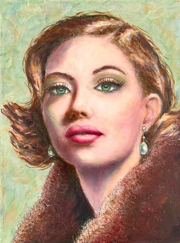 Portret van Dame met parels