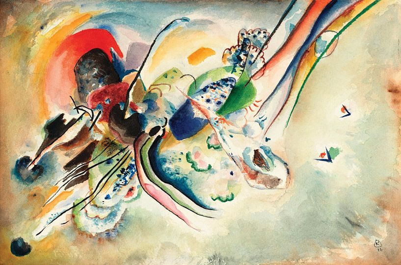 Composition (Etude pour "Bild mit zwei roten Flecken"), Wassily Kandinsky par Des maîtres magistraux