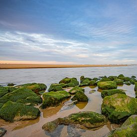 Steine am Entwässerungssteg am Meer von Gerard De Mooij