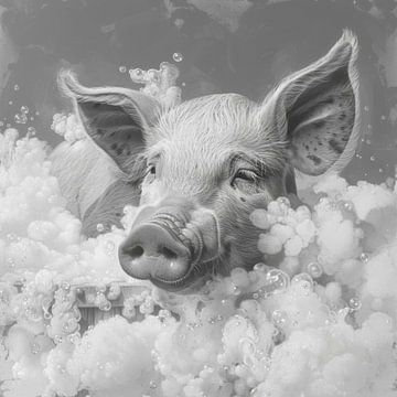 Piggy spa: een grappig bad in de badkamer - Uniek WC-kunstwerk van Felix Brönnimann