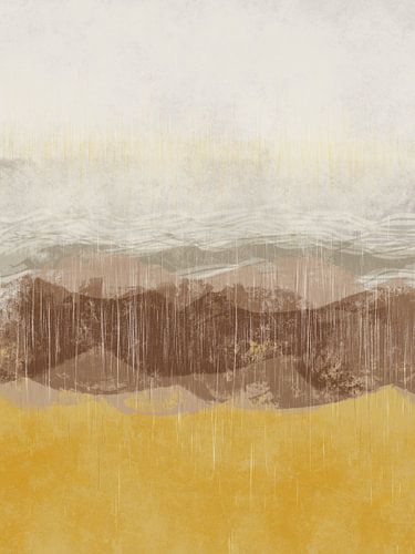 Paysage côtier avec plage et mer dans les tons de terre