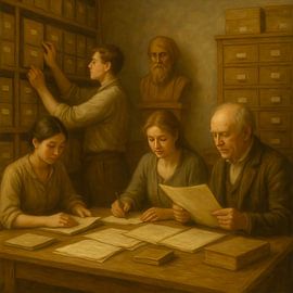 The Archivist - AI Classica - People at work - Art for businesses