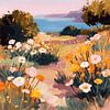 Paysage fleuri au bord de la mer sur Gypsy Galleria