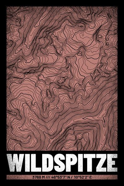 Wildspitze | Topographic Map (Grunge) by ViaMapia