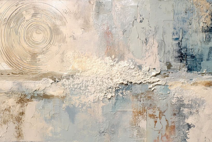 Neutrale cirkelcompositie - Rustgevend schilderij van Joriali Abstract