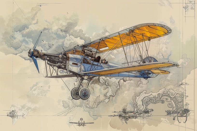 Drawing, aircraft -2 by Peter Pen Drawings and Paintings