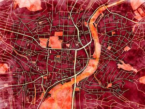 Karte von Jena centrum im stil 'Amber Autumn'