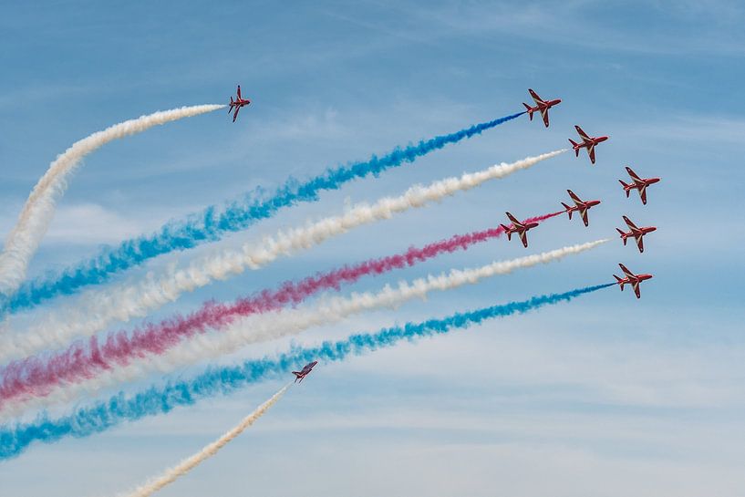 Red Arrows 2018 in action over RAF Cosford. by Jaap van den Berg