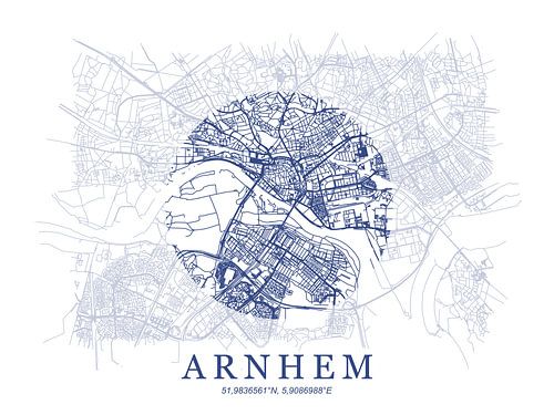 Gestylde plattgrond van Arnhem