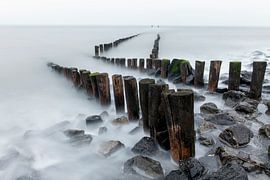 Storm breakers on the sea dike of Westkapelle