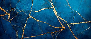Blue marble with gold accents by Poster Art Shop