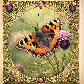 Little Fox Art Nouveau by Linda de Klein