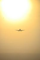 Plane under the evening sun