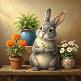 Gardener Rabbit by Jutta Maria Pusl