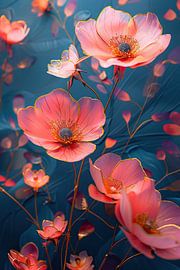 Rosa getrocknete Blumen | Tanz in der Mitternachtsbrise von Blumen Studio