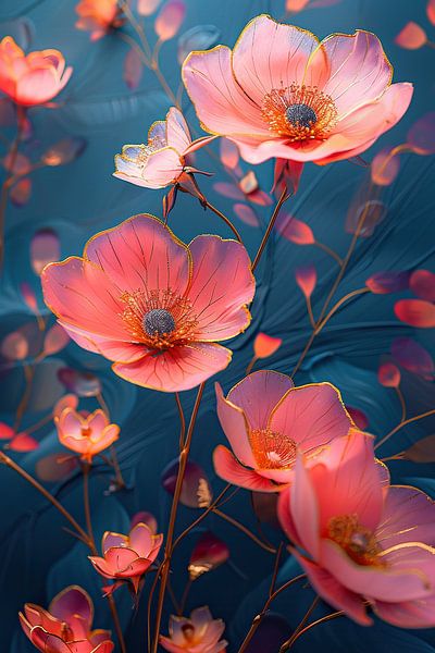 Rosa getrocknete Blumen | Tanz in der Mitternachtsbrise von Blumen Studio