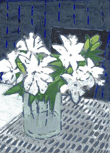 White lilies in vase