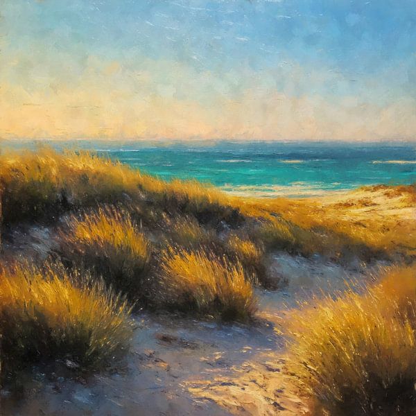 Rosée d'été au bord de la mer - Dunes en lumière dorée par Whale & Sons