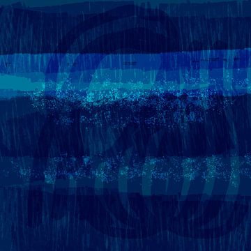 Modern abstract art. Colorful landscape in blue colors. Deep sea. by Dina Dankers