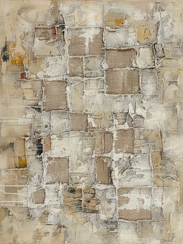 Industrieel Abstract Schilderij in Collage en Reliëf stijl