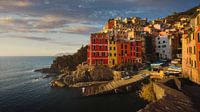 Riomaggiore Panoramablick bei Sonnenuntergang. Cinque Terre von Stefano Orazzini Miniaturansicht