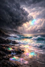 Lichtbruch am Sturmstrand – Shattered Light on the Storm Shore von ButterflyPix