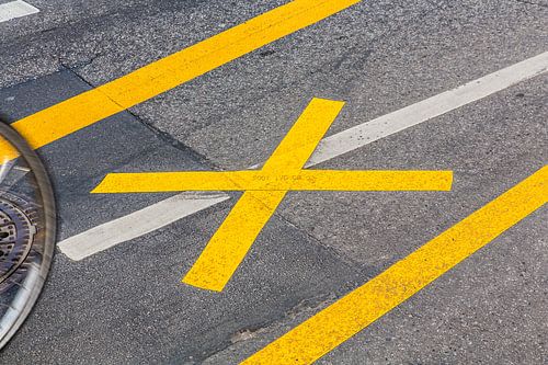 Fietspad en fietswiel compositie