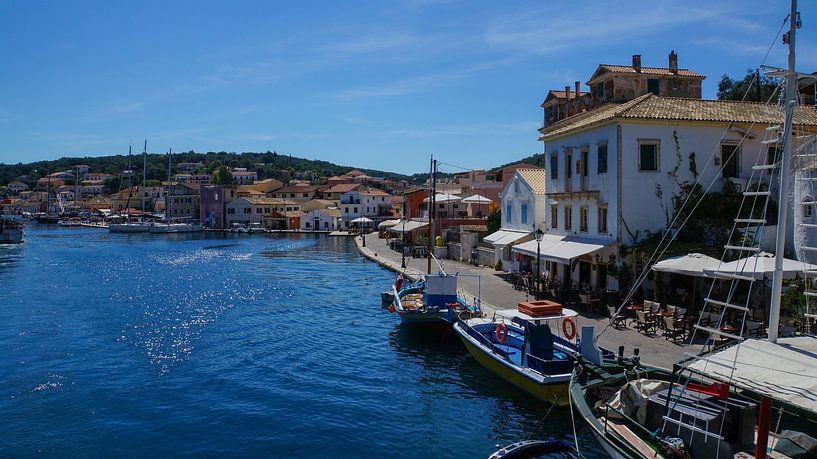 Harbor of Gaios on the greek island of Paxos in summertime near corfu in Greece by adventure-photos