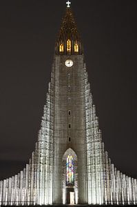 De bekende Hallgrímskirkja kerk in Reykjavik