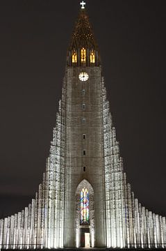 De bekende Hallgrímskirkja kerk in Reykjavik