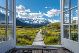 Malerische Bergwiese von Poster Art Shop