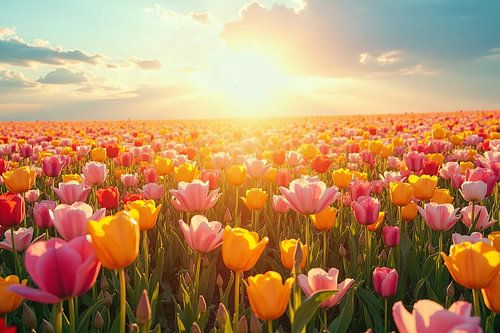 Levend bloemenveld: een festival van kleuren en geuren