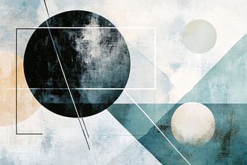 Geometric composition in soft colours by Poster Art Shop