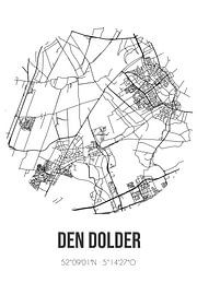 Den Dolder (Utrecht) | Map | Black and white by Prints of Place