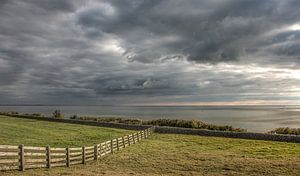 Blick auf das IJsselmeer von der Küste von Gaasterland
