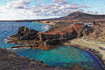 Playa de Papagayo (Lanzarote) | Van Gogh stijl van Peter Balan